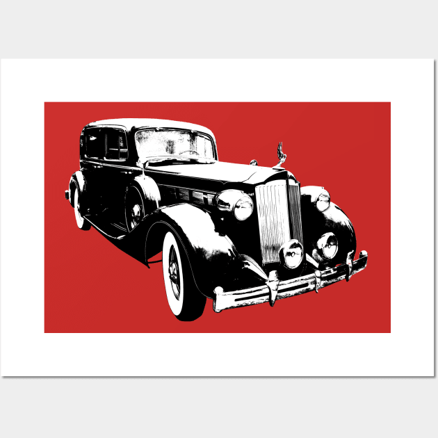 Packard Eight 1930s American classic car block black/white Wall Art by soitwouldseem